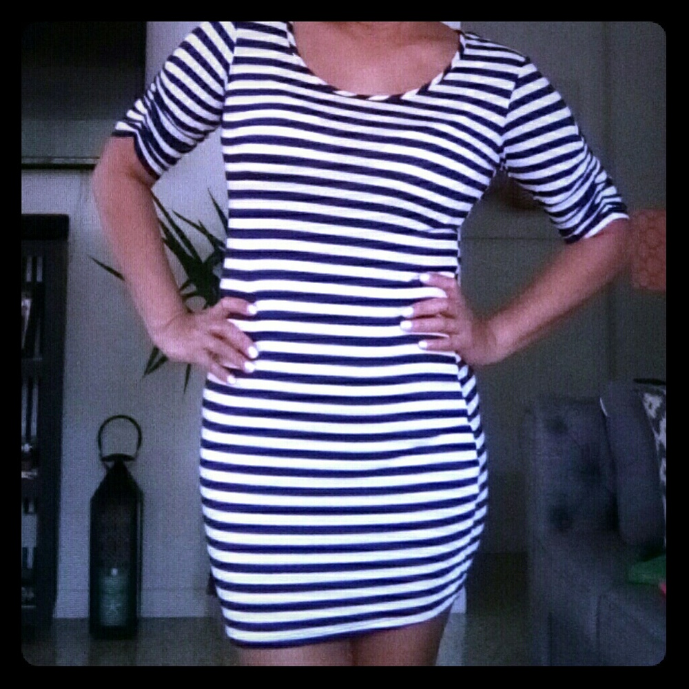 Body fit stripe mini dress